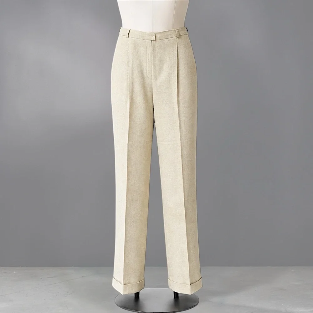 Rena Rowan Tailored Light Sage Green Cuffed Trousers